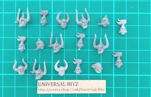 Chaos Marauder Marauders Head Heads x 17 J Slaves to Darkness Old World O5 C - Picture 1 of 1