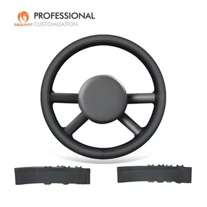 MEWANT DIY Black Perforated Real Leather Steering Wheel Cover for Jeep Wrangler - Imagen 1 de 9