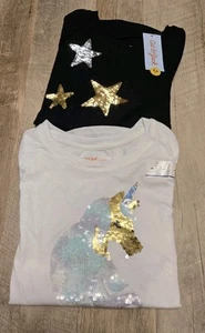 (Set of 2) CAT & JACK Girls Size L (10-12) T-Shirt Long Sleeve - Picture 1 of 4