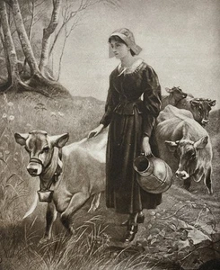 Evangeline Antique Lithograph Print Early 1900s - Picture 1 of 3