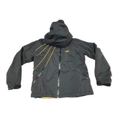 Helly Hansen женщин L черное золото закат с капюшоном лыж куртка открытый * дефекты * - Изображение 1 из 4