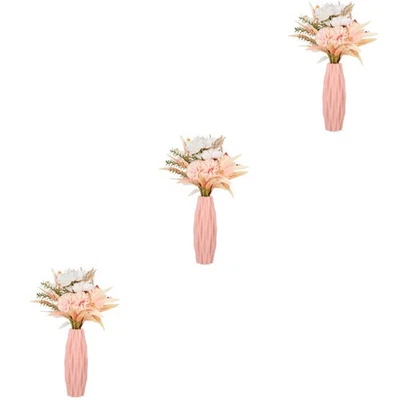  3 Count Kunststoff Vase Blumenstrauß Dekorationen Blumenvase Modern - Bild 1 von 4