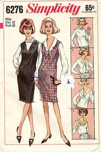 60er Jahre Vintage Simplicity Misses Bluse und Pullover Muster 6276 Größe 12 - Bild 1 von 2