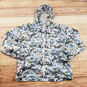 Chaqueta cortavientos Columbia para hombre grande blanca azul exterior ligera adulto L - Imagen 1 de 12
