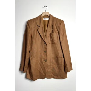VINTAGE Liz Claiborne Collection Linen Blazer Light Brown Union Made size 6 - Picture 1 of 10