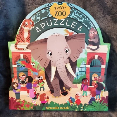 Crocodile Creek Day at The Zoo Puzzle 48 Pcs 18x24 Age 4+ New Sealed  - Image 1 of 4
