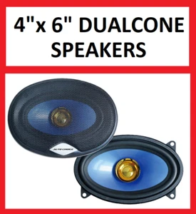 NEW 4" x 6" DUALCONE CAR DOOR SHELF SPEAKERS PAIR 4x6 INCH - Picture 1 of 1