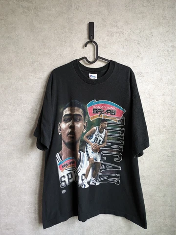 Vintage 90's Pro Player Tim Duncan San Antonio Spurs Single Stitch Shirt Size XL Cover