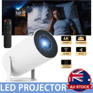 5G 4K Laser Projector Smart HD LED WiFi BT HDMI USB Android Home Entertainment - Picture 1 of 14