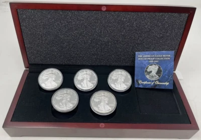 Bradford Exchange American Silver Dollar Proof Collection 1998 - 2002 - Image 1 of 4
