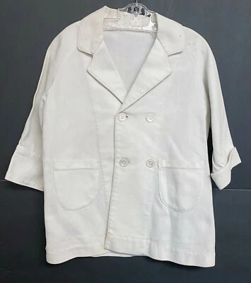 Vintage Girls Or Boys Victorian Pique White Jacket Coat  - Image 1 of 4