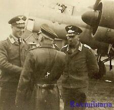 **BEST! Luftwaffe Officers & Airmen Conferring by Dornier Do.17 Bomber (#1)!!!**
