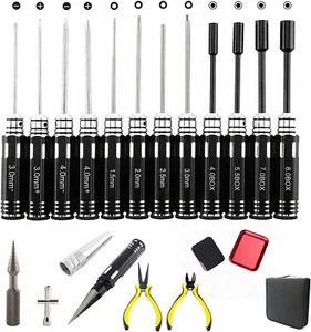 Kits de herramientas de radiocontrol 18 en 1 destornillador hexagonal conjunto de herramientas de reparación para helicóptero de radiocontrol - Imagen 1 de 6