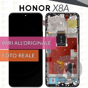 DISPLAY HONOR X8A CRT-LX1 LX2 LX3 SCHERMO LCD FRAME NERO VETRO PARI ORIGINALE - Zdjęcie 1 z 2