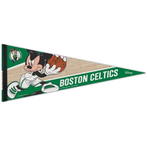 BOSTON CELTICS MICKEY MOUSE DISNEY ROLL UP FELT PREMIUM PENNANT 12"x30" WINCRAFT Cover