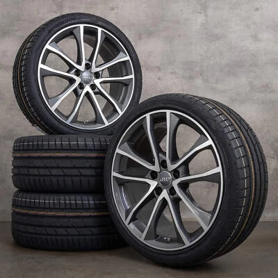 Audi A4 S4 Felgen 19 Zoll B9 8W Sommerräder 8W0601025BF anthrazit glanzgedreht - Bild 1 von 4