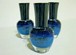 Lot of 3 New CONFETTI Nail Color / Polish ~ #016 To Teal To Handle (Blue) - Picture 1 of 4