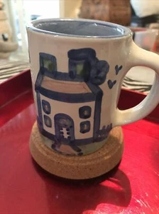 Mary A. Hadley Hand Painted Art Pottery Farm House /Clipper Ship Mug. “All Gone” - Picture 1 of 9