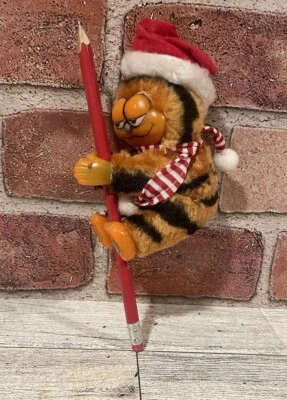 Vintage Garfield Plush Clip On Hugger Grabber W/ Swivel Head Pencil Topper 3.5" - Image 1 of 4