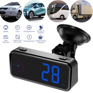 Mini Auto GPS HUD Digital Tachometer Kompass Head Up Display MPH KM/H Universal - Bild 1 von 10