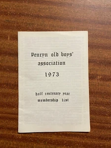 Penryn Old Boys Association 1973 - Half Centenary Year Membership List - Bild 1 von 1