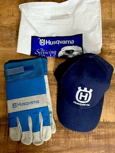 Genuine HUSQVARNA Chainsaw Hat & Gloves Lot Tree Work Arborist Outdoor Logger - Picture 1 of 9