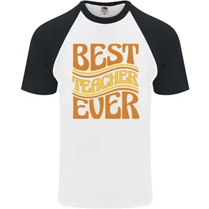 Mejor Teacher Ever Enseñanza Matemáticas Inglés Hombre S/S Camiseta de Béisbol - Imagen 1 de 6