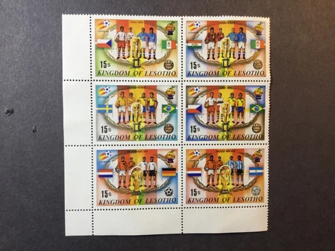 Lesotho 1982 SC# 363b,c,f,g,j,k SG# 481~490 Block of Six World Cup of Soccer MNH Cover