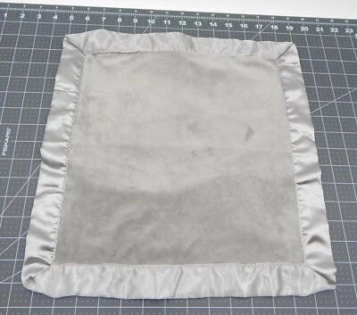 Blankie de seguridad Lovey de felpa gris satinado recortada 14 pulgadas Foto 1 de 4