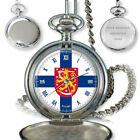 FINLAND SUOMI FLAG COAT OF ARMS POCKET WATCH BIRTHDAY ANNIVERSARY GIFT ENGRAVING