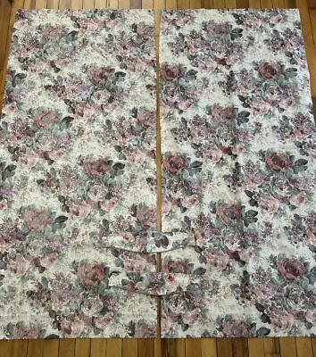 Cortinas/cortinas vintage de diseño floral croscill pastel 40"x86" con lazos Foto 1 de 4
