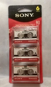 SONY MC90 Microcassette 90 Minutes (5Pack) - NEW “Open Package” 5 Cassetes Total - Picture 1 of 4