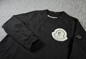 Palm Angels x Moncler Snow Angels Sudadera Negra L Logo Parche Raro Colaboración - Imagen 1 de 14