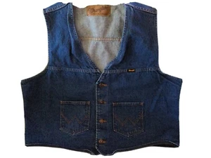 Vintage Wrangler Denim Vest Mens Made In USA sz XL - Picture 1 of 8