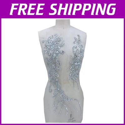 Crystal Clear Rhinestone Patches for DIY Wedding Dress - Image 1 of 4