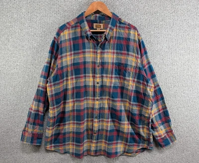 The Foundry Supply Men's Multicolour Plaid Flannel Worker Button Down Shirt 2XL - Image 1 of 4