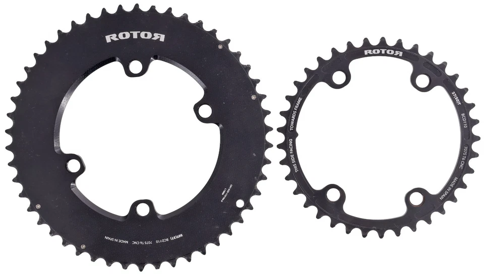 Rotor Round 50/37T Road Bike Chainring SET 12 Speed SRAM AXS 110mm BCD 4-Bolt - Image 1 of 2