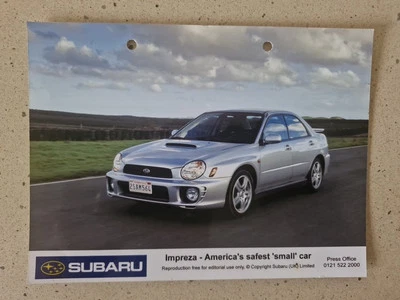 FOR SUBARU IMPREZA AWD WRX SALES BROCHURE PHOTO AMERICA  - Image 1 of 4