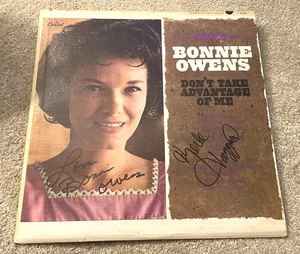 Merle Haggard Bonnie Owens Signed Autograph Don't Take Advantage Of Me LP Album - Picture 1 of 10