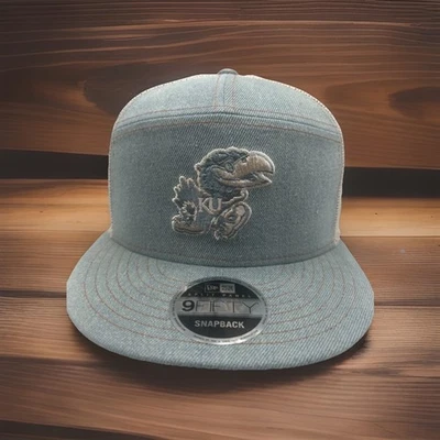 Kansas Jayhawks Sombrero New Era 9FIFTY "Denim Split" Malla Snapback Gorra H32 Foto 1 de 4