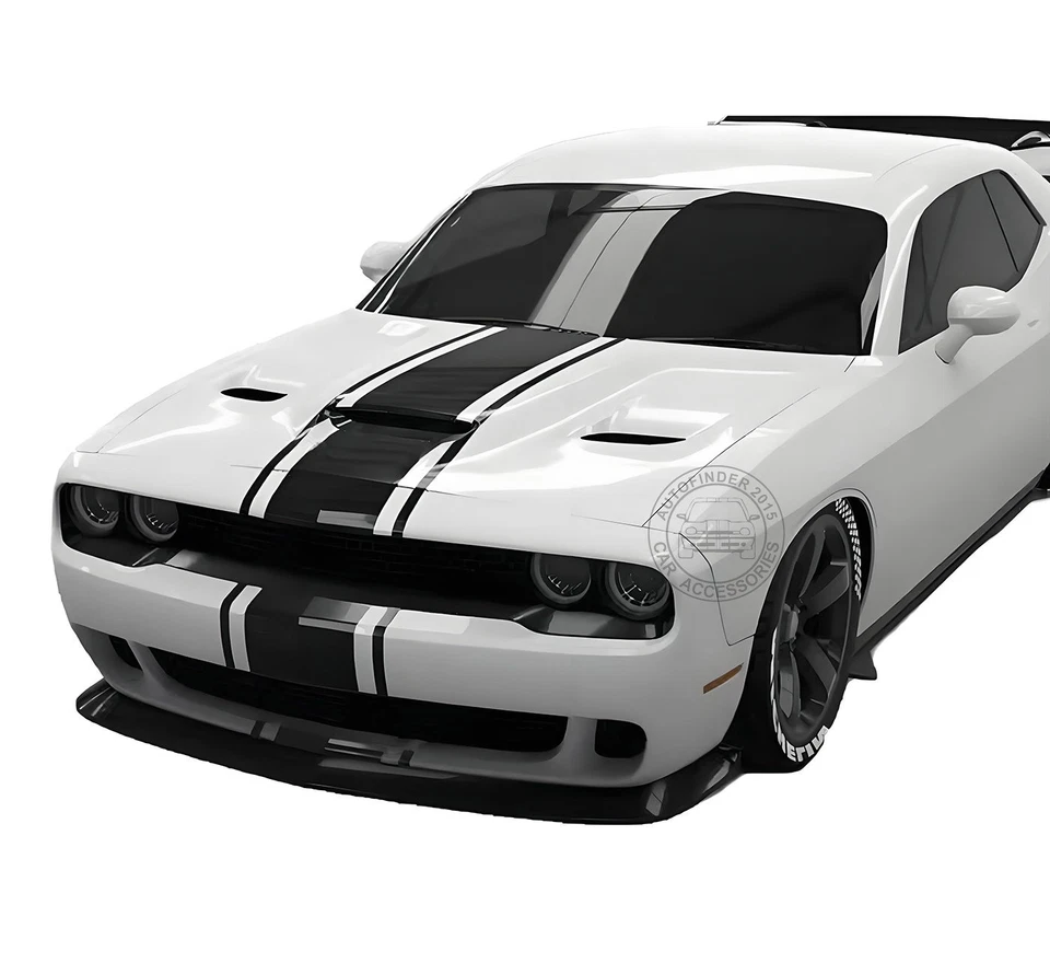 Calcomanía gráfica a rayas de carreras para Dodge Challenger capó techo parachoques trasero Foto 1 de 4