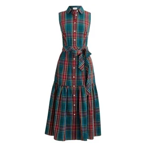 NWT J.Crew Factory Tartan Sleeveless Button Down Shirtdress Plaid Size 4 - Picture 1 of 11