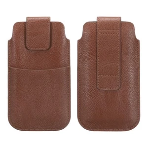 Phone Belt Holder for 4.7" Phone Vertical Leather Coffee - Zdjęcie 1 z 7