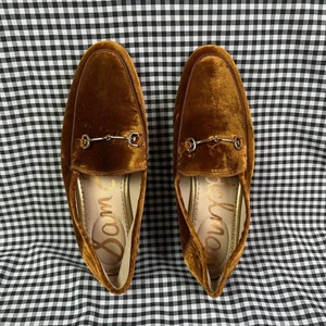 Sam Edelman Loraine Bit Loafer Damengröße 7 goldfarben Luxus Samt - Bild 1 von 5