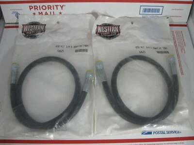 2 OEM WESTERN 64625 FISHER 56599 PLOW HOSES 1/4 X 36"  WITH SWIVEL FJIC ENDS USA - Image 1 of 2