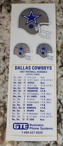 1987 Dallas Cowboys 3" x 9" GTE Vinyl Football Schedule, Helmet Decals Lot of 25 - Picture 1 of 4