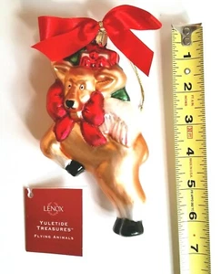 LENOX Yuletide Treasures Adorno de Navidad 6" Alce Volador Con Caja - Imagen 1 de 7