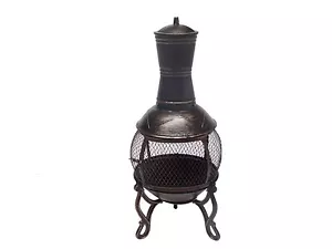 89cm Cast Iron Fire Pit Chiminea Chimney Fireplace Heater Patio w Raincover 6078 - Picture 1 of 5