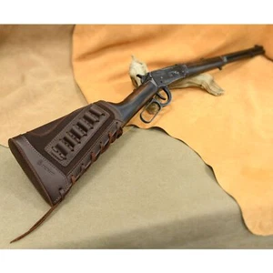 Leather Rifle Buttstock Cover Hunting Ammo Holder for .300win.22MAG 12GA.30-30 - Picture 1 of 69