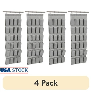 24 Pocket Over the Door Shoe Organizer Durable Polyester Closet Storage Holder - Picture 1 of 7